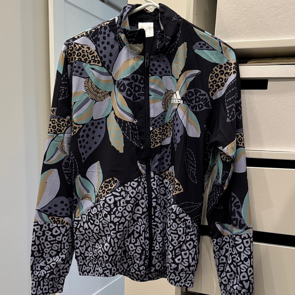 Adidas Women's Multicolor Floral Windbreaker Jacket